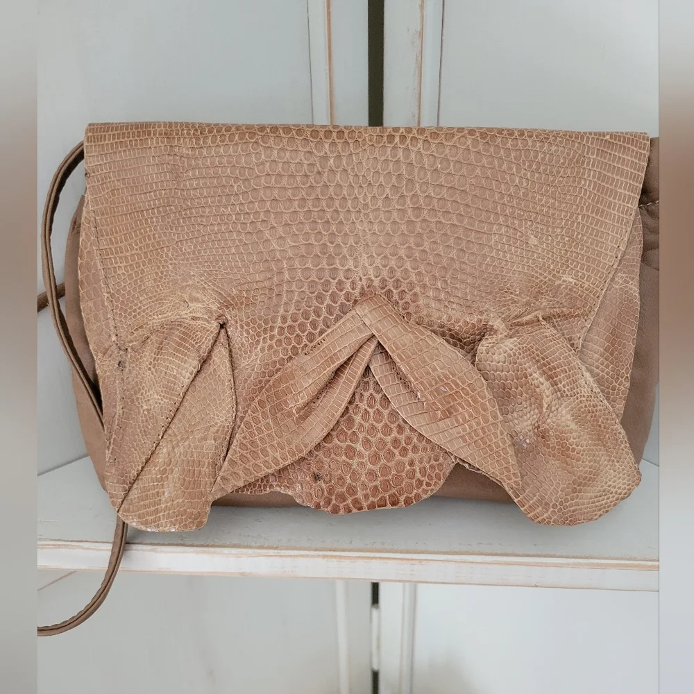 Vintage Ann Turk Handmade Lizard Skin & Suede Purse